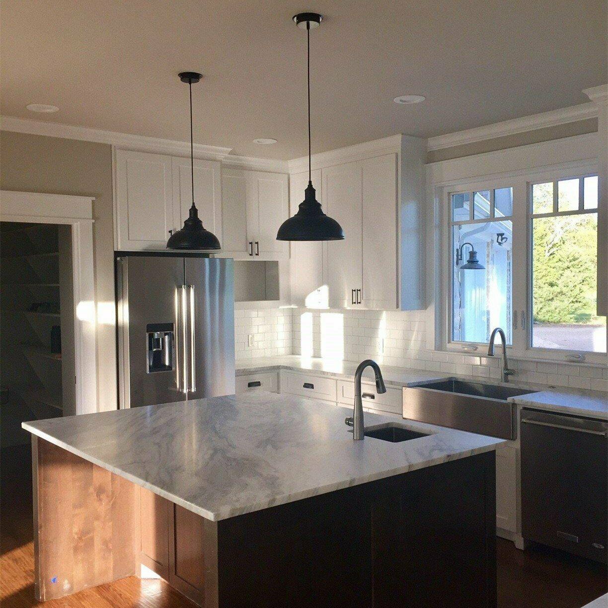 vintage Industrial Black Metal Curvy Shade Pendant Lights~1108