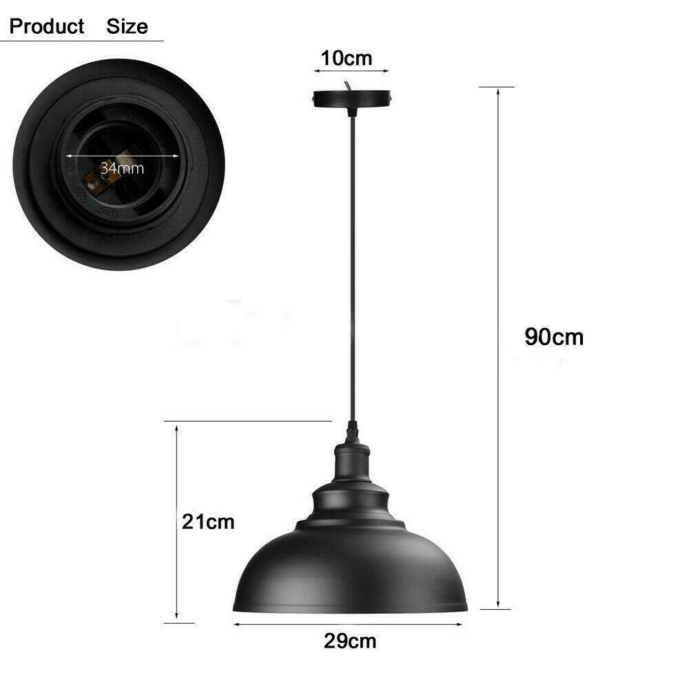 vintage Industrial Black Metal Curvy Shade Pendant Lights~1108