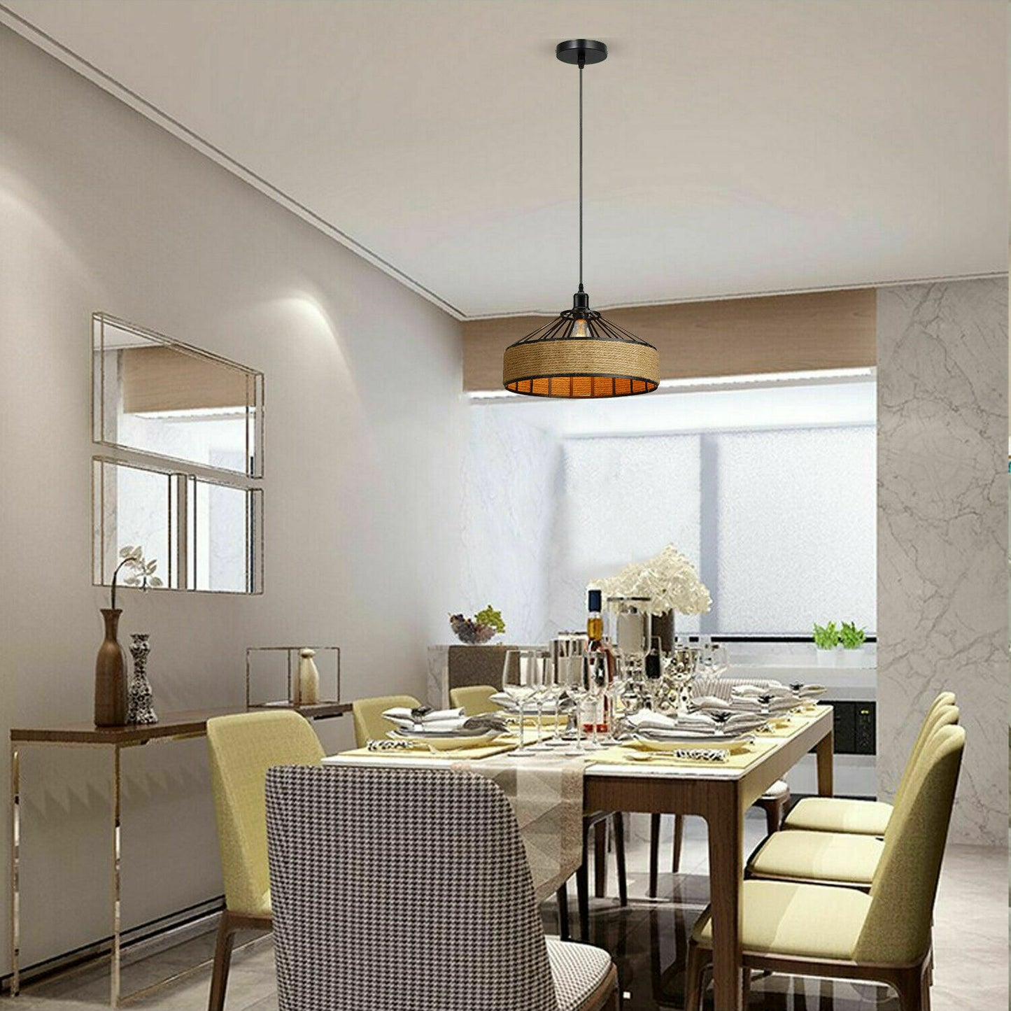 Modern Metal Hanging Pendant Light in Black