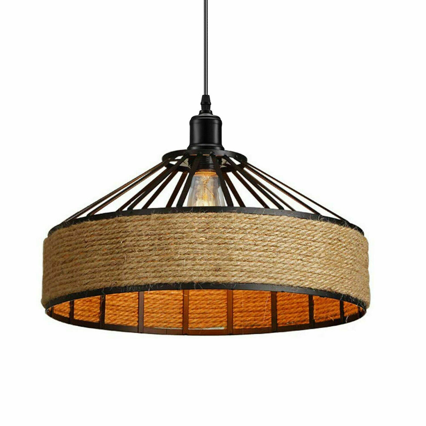 Modern Metal Hanging Pendant Light in Black
