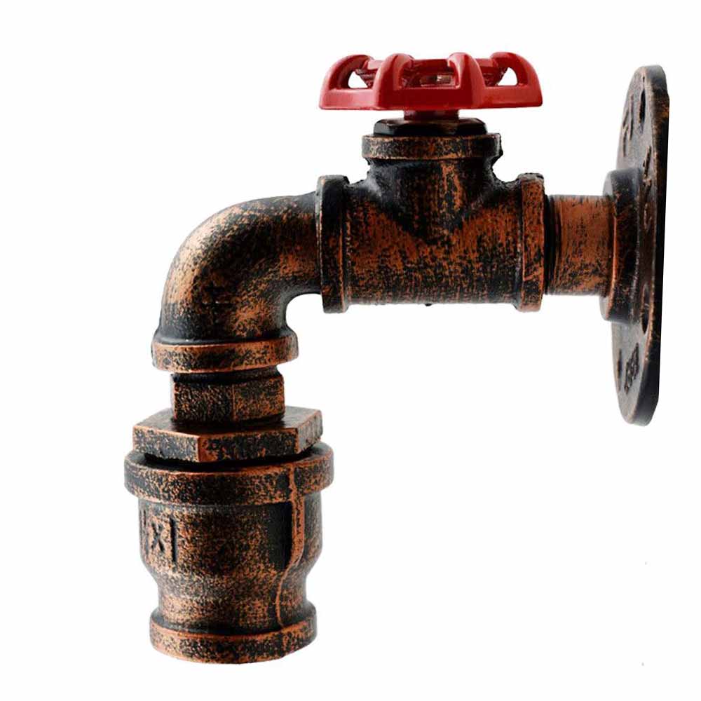 Rustic Red Water Pipe Wall Light.JPG