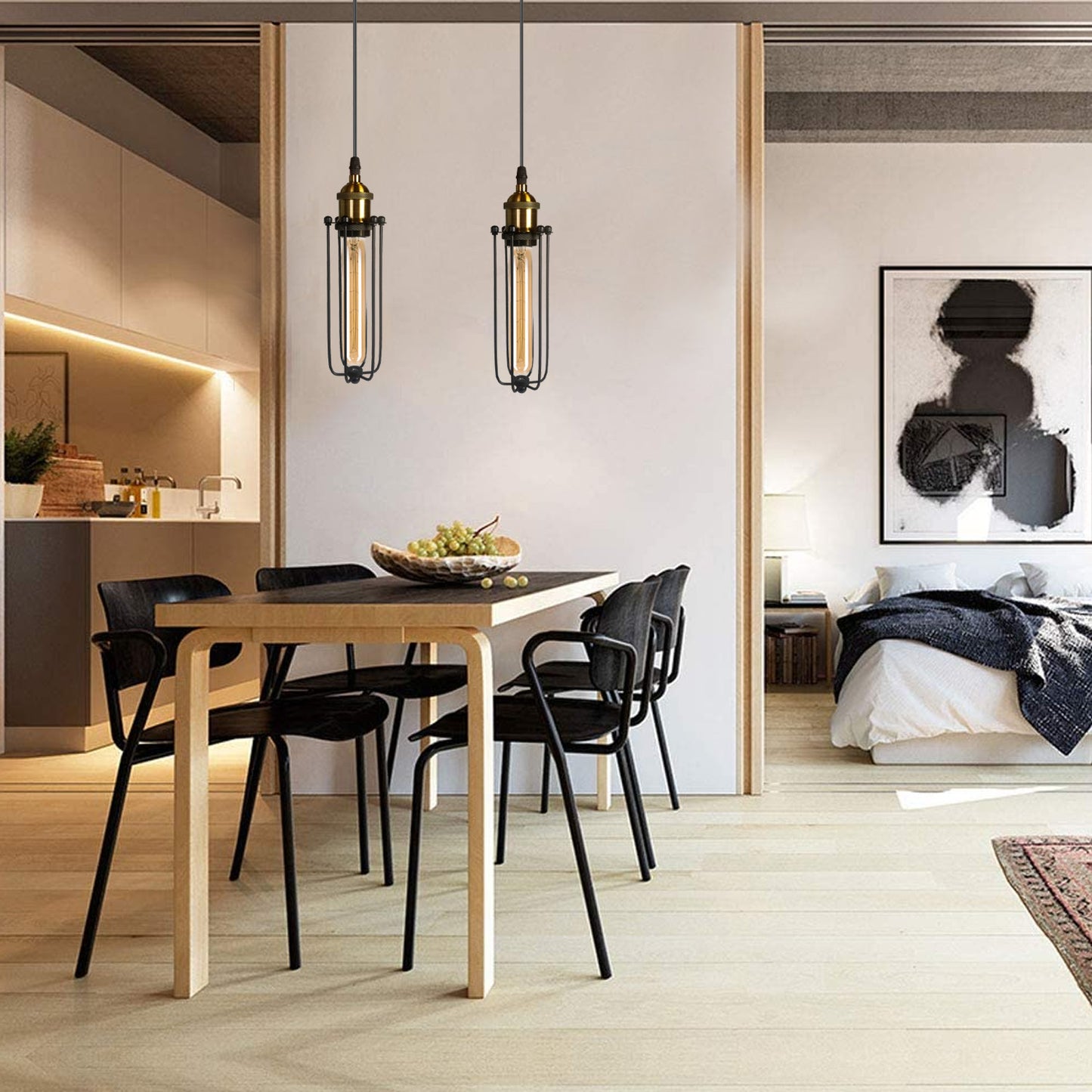 long cage yellow brass holder Pendant Light Hanging Lamp light fixture~1524