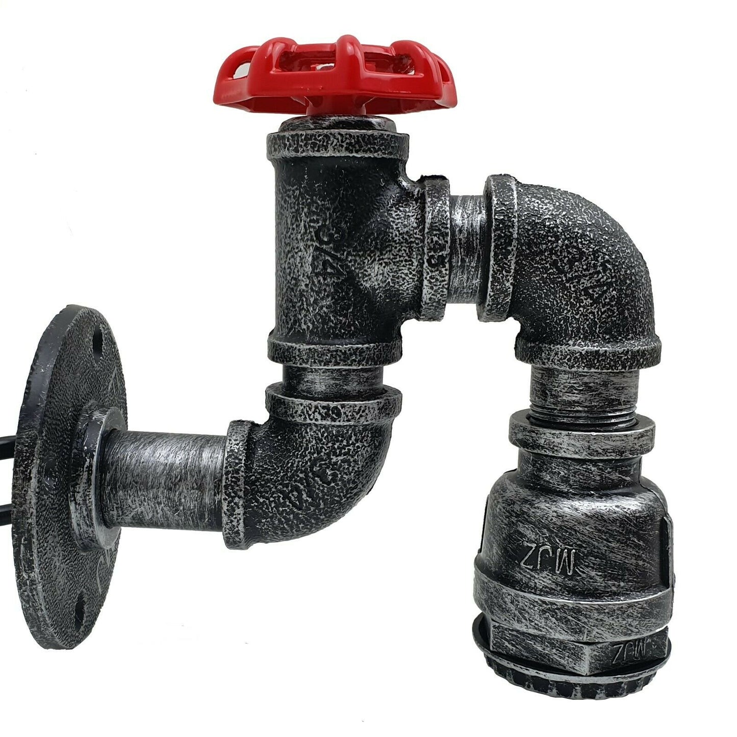 Brushed silver steampunk Pipe Wall Sconce light.JPG