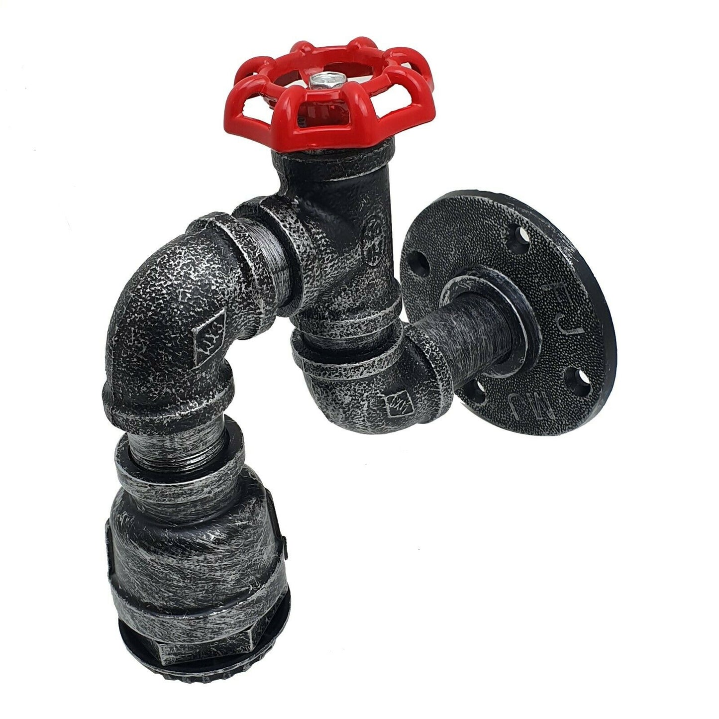 Brushed Silver Steampunk Water Pipe Wall Light.JPG