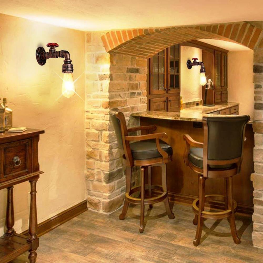 Black Water Pipe Wall Light for bar.JPG