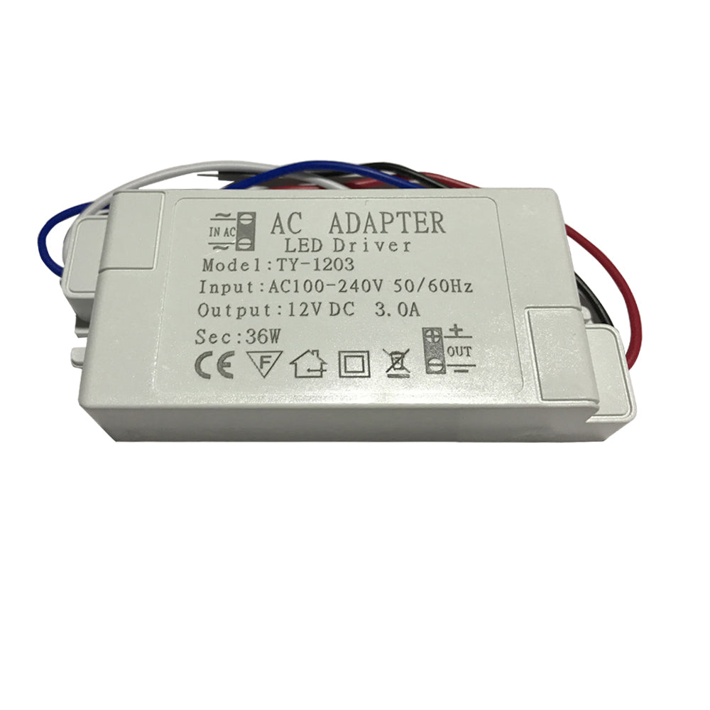 36W Compact LED Driver AC 230V to DC12V Power Supply Transformer