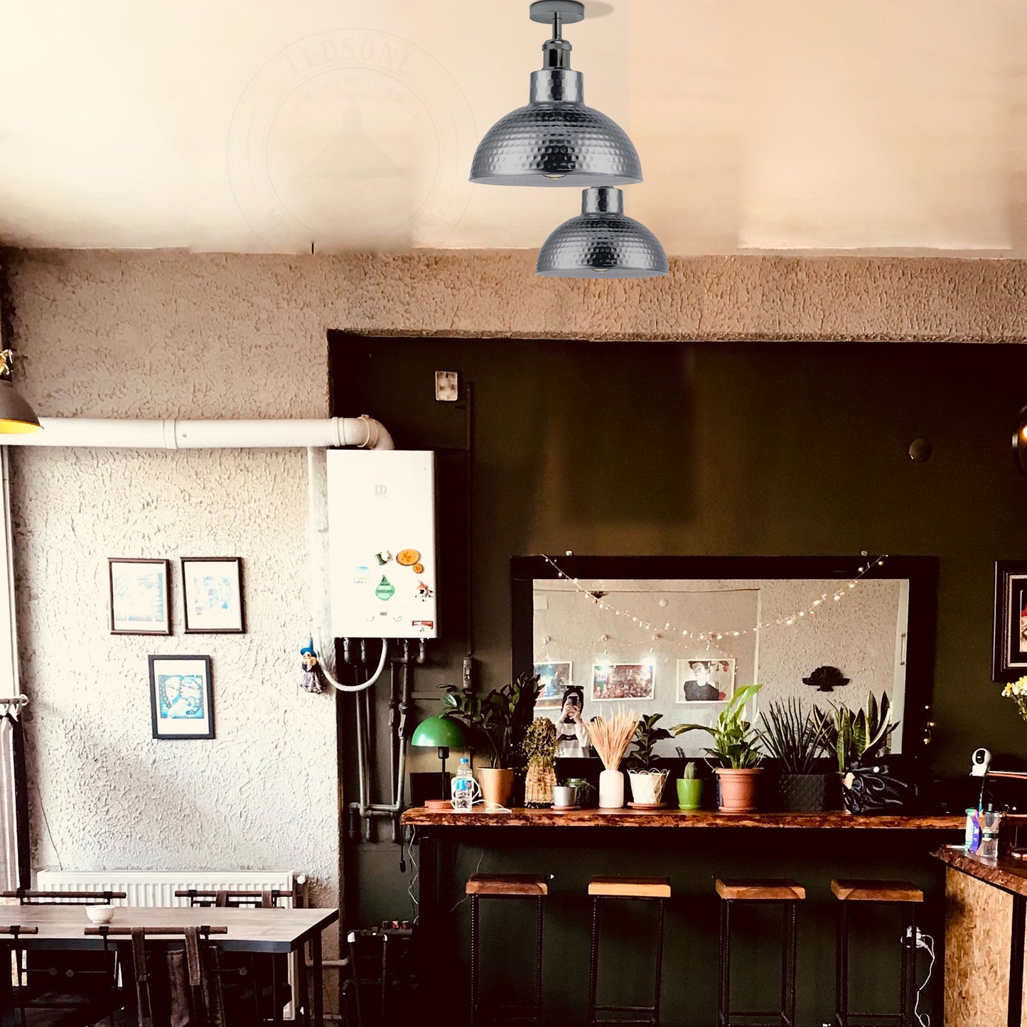 chrome Ceiling Flush Mount Light for kitchen - Application image