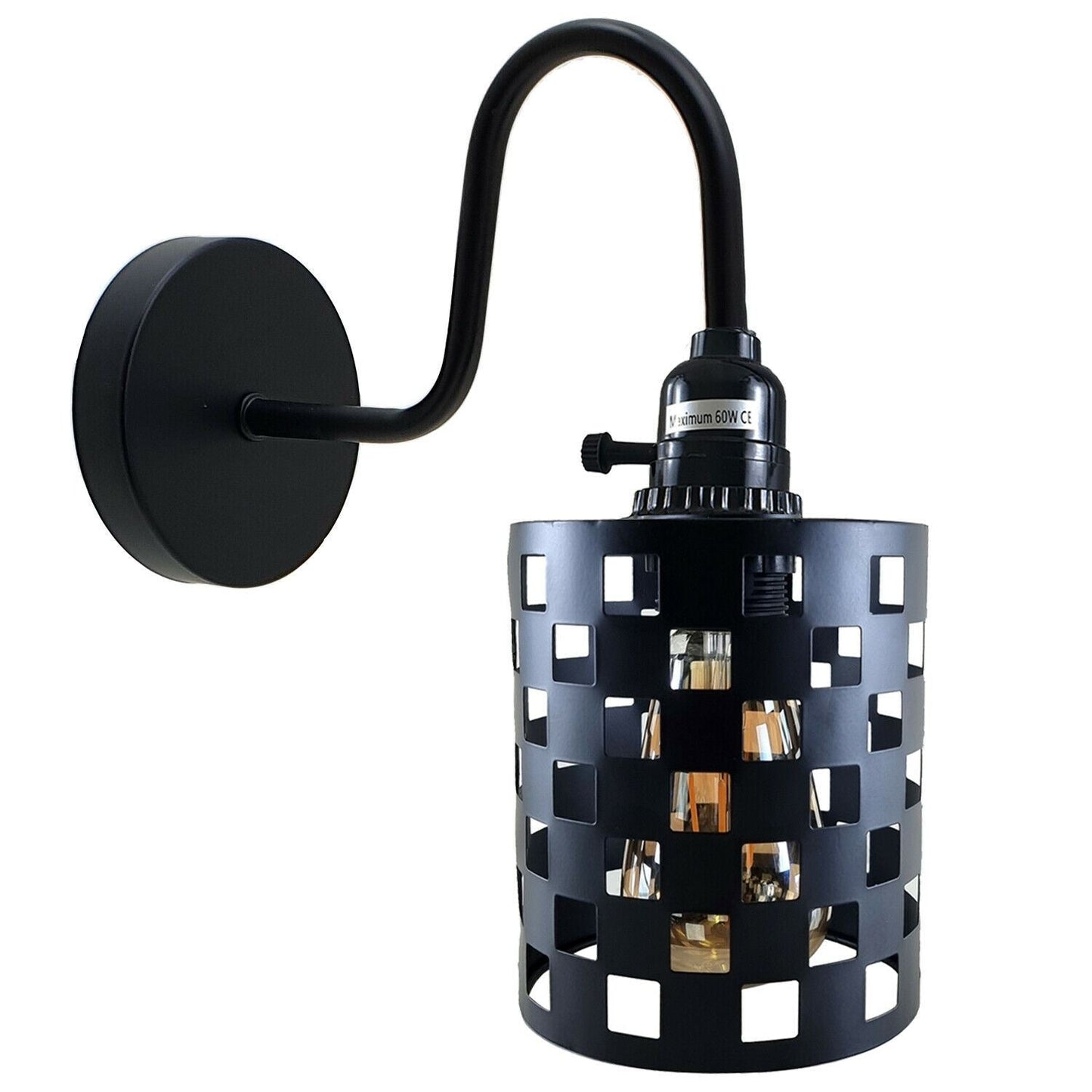 Vintage Industrial Metal Shade Black Wall Lights
