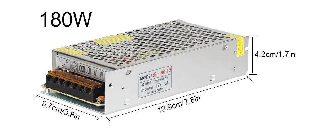 Adjustable DC Power Voltage Converter AC to DC Power Supply Transformer Enclosed Power Supplies 12V S 360 12