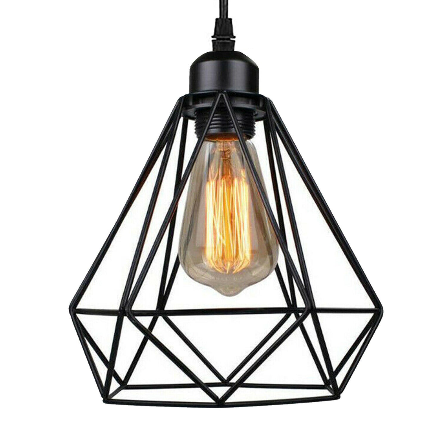 Vintage Geometric Pendant Light Cage Farmhouse Light Fixture