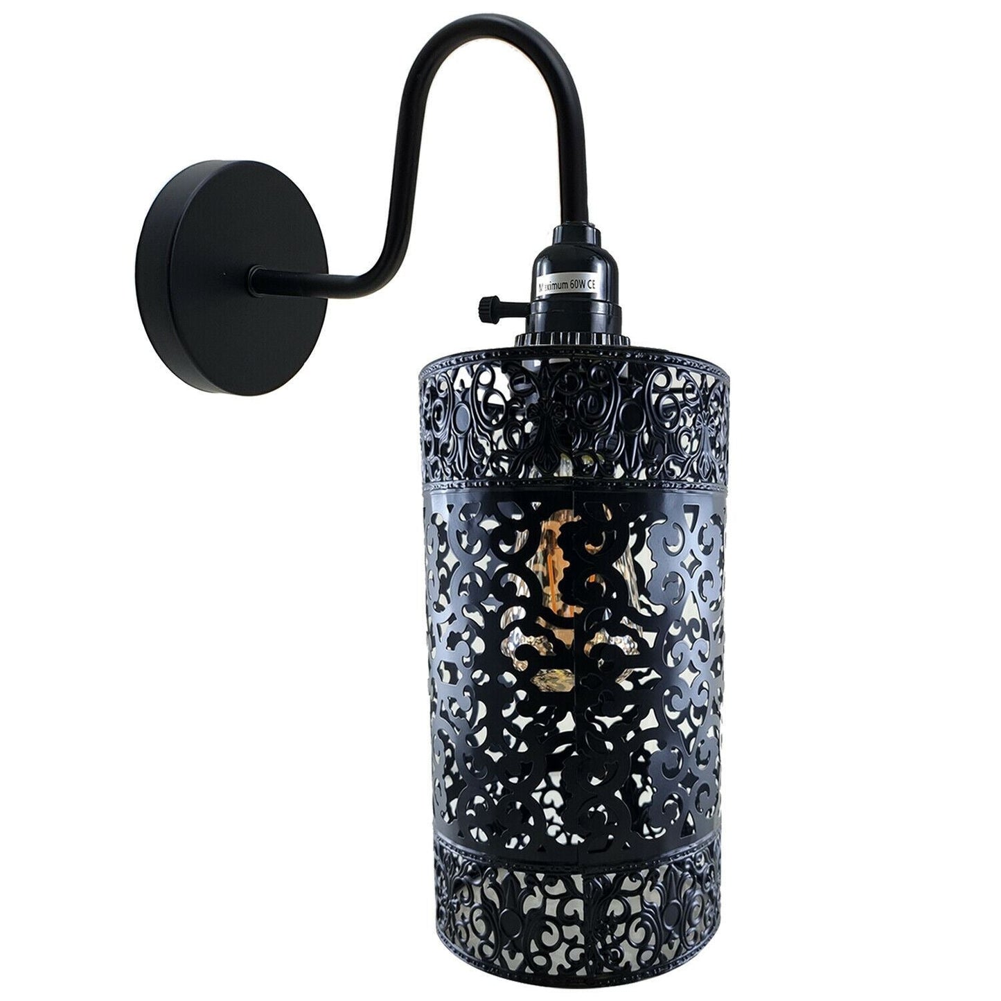 Vintage Industrial Metal Shade Black Wall Lights