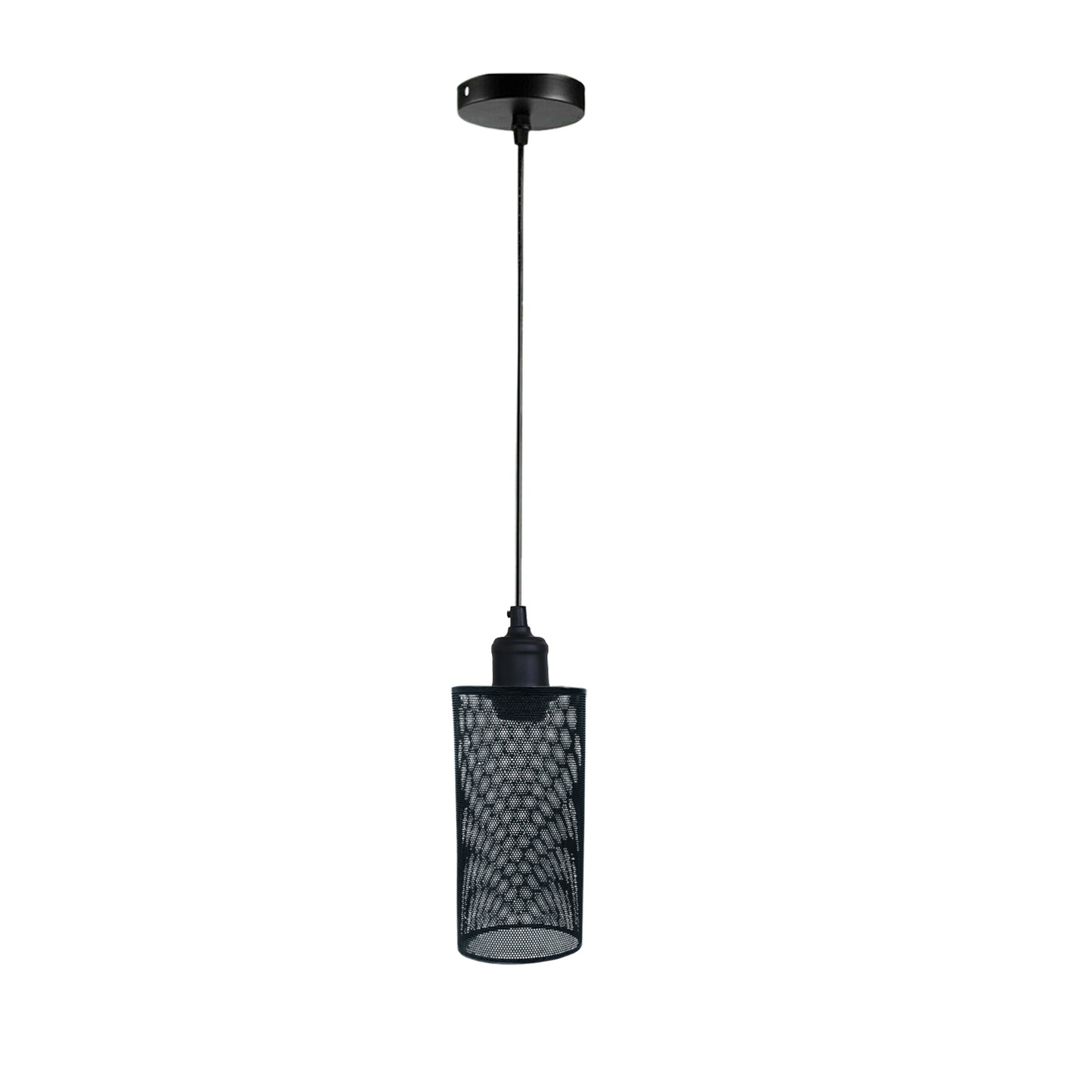 Industrial Vintage Metal Cage Cylinder Pendant Light Fixture