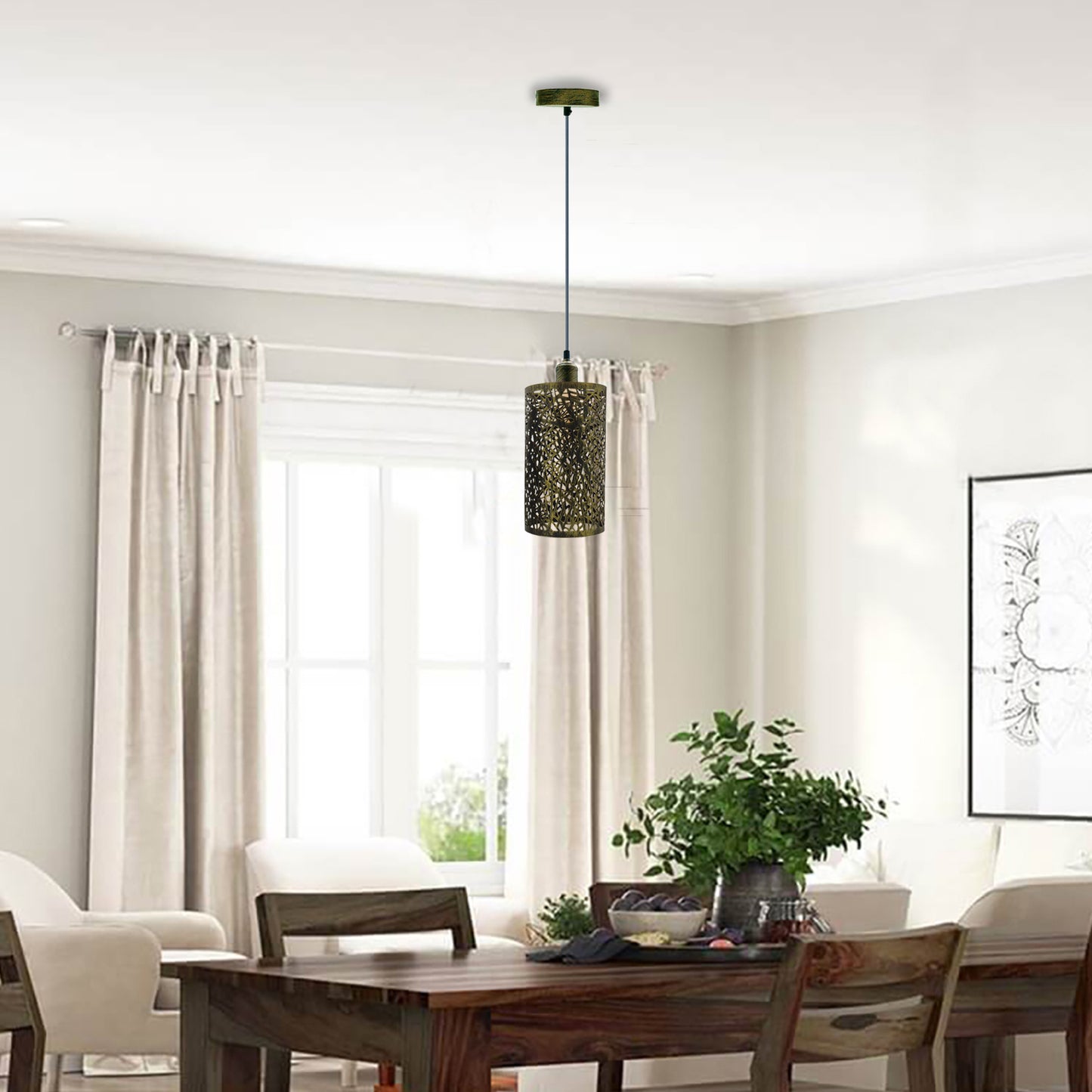 Farmhouse Light Fixtures Cage Pendant Light