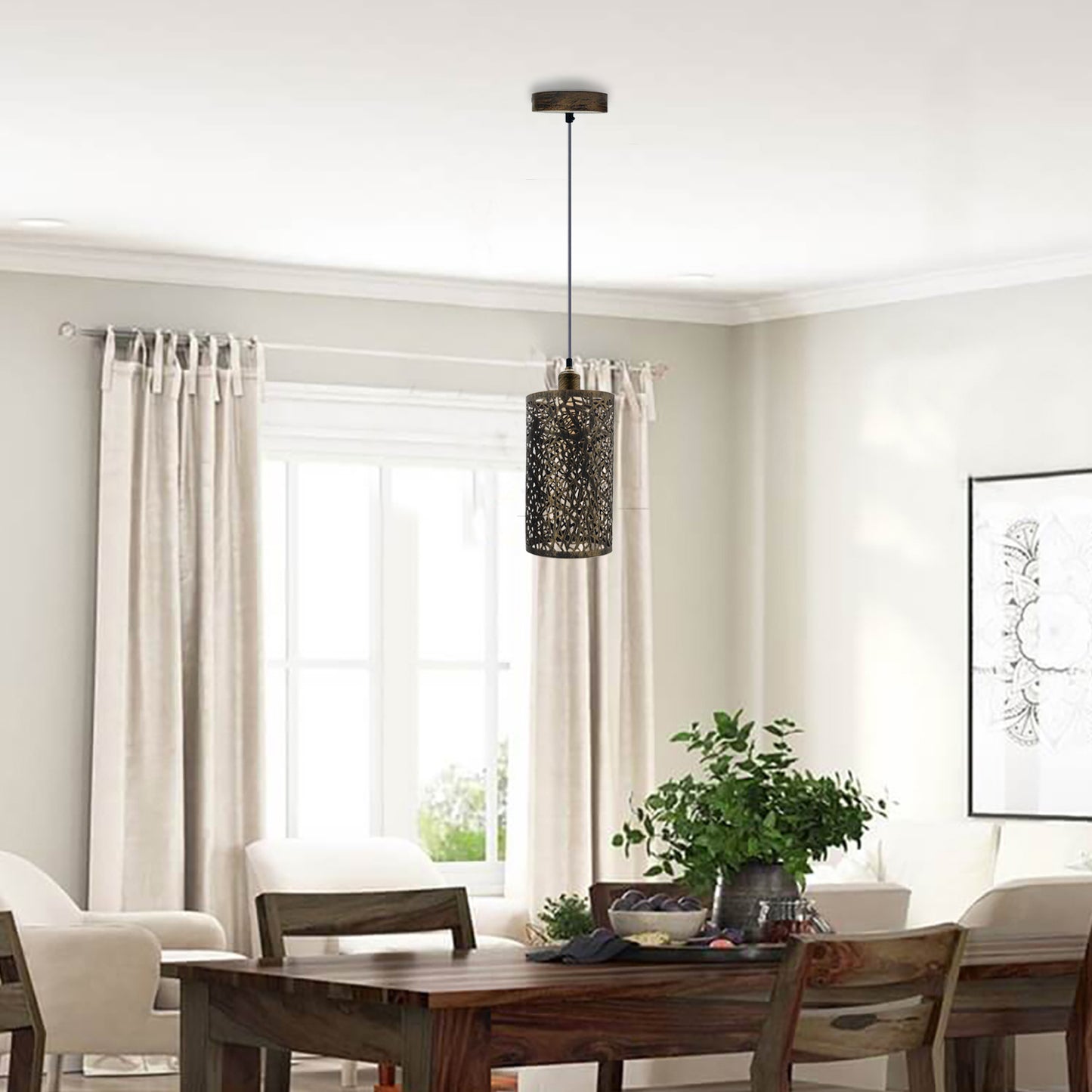 Farmhouse Light Fixtures Cage Pendant Light