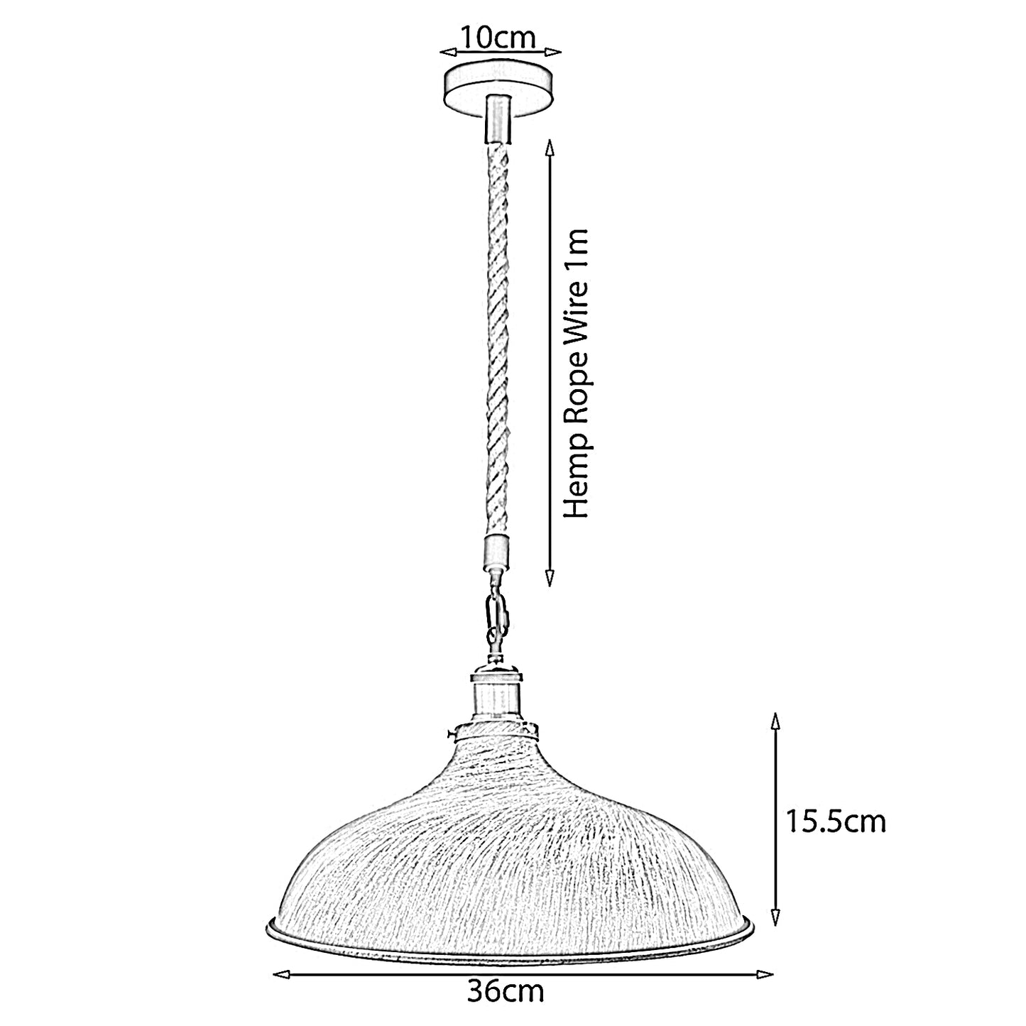 Twisted Rope Barn Dome shape Hanging Pendant Light