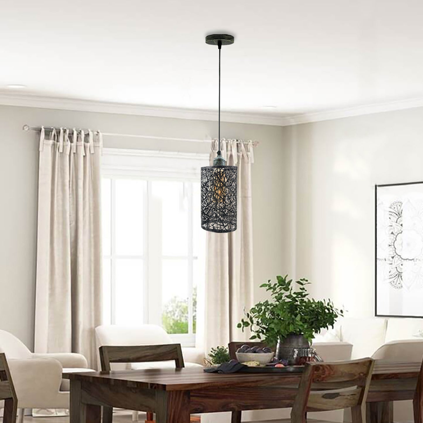 Farmhouse Light Fixtures Cage Pendant Light