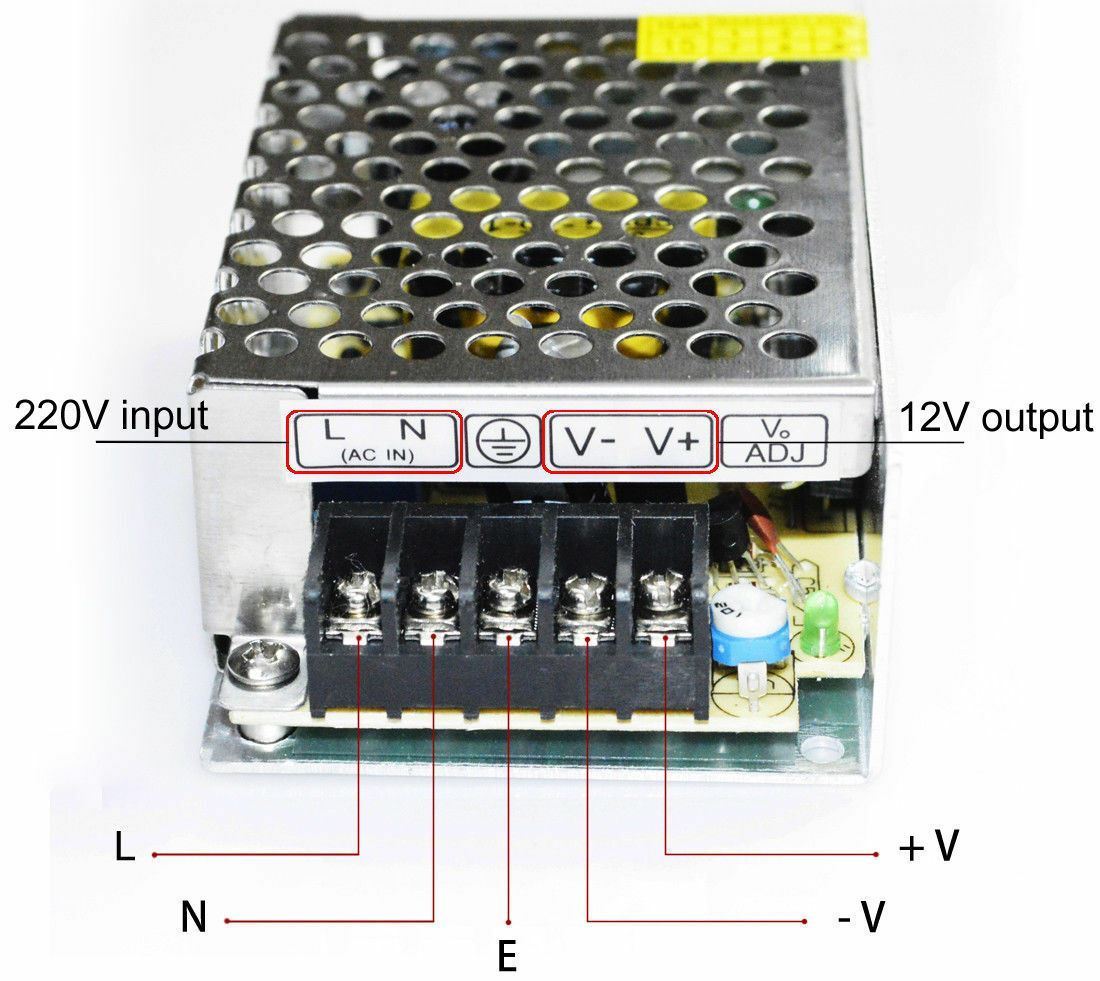 Adjustable DC Power Voltage Converter AC to DC Power Supply Transformer Enclosed Power Supplies 12V S 360 12