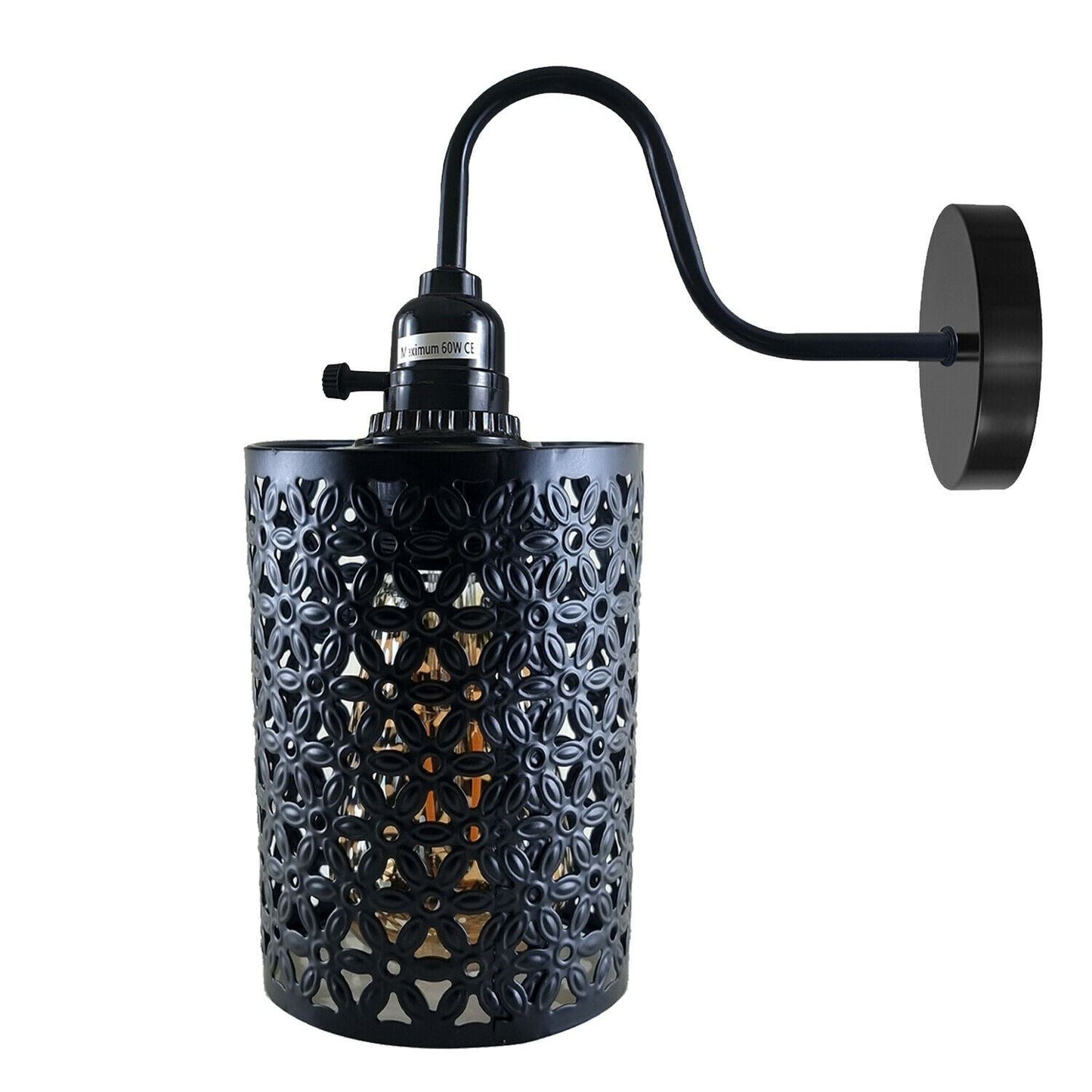 Vintage Industrial Metal Shade Black Wall Lights