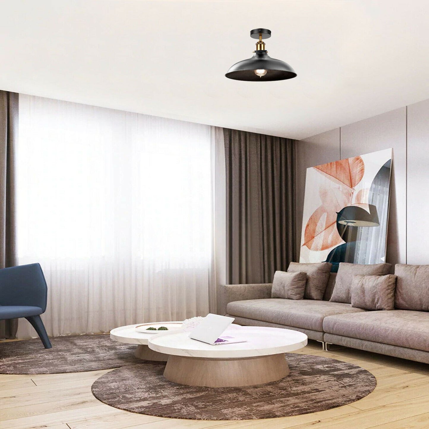 Semi Flush Mount Ceiling Light - Application image