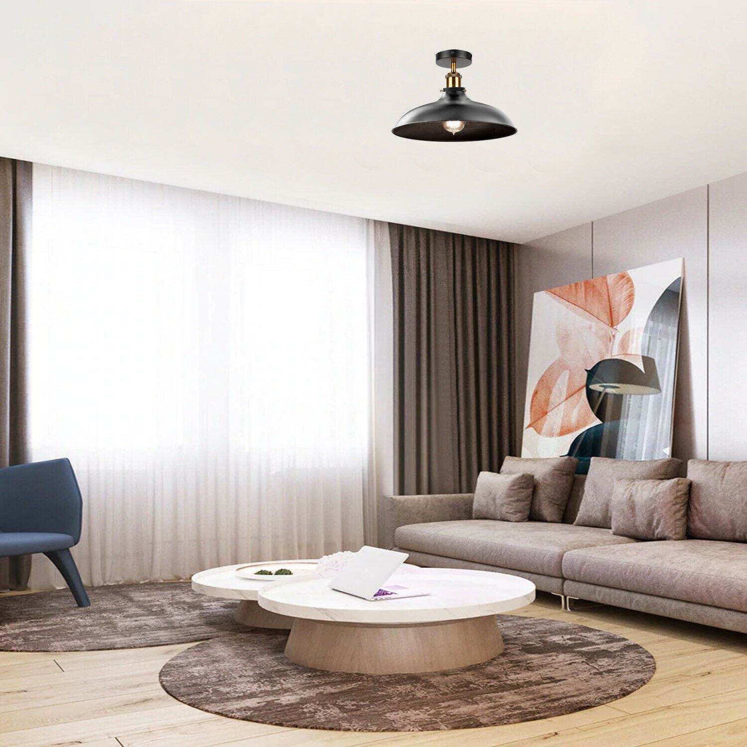 Semi Flush Mount Ceiling Light - Application image