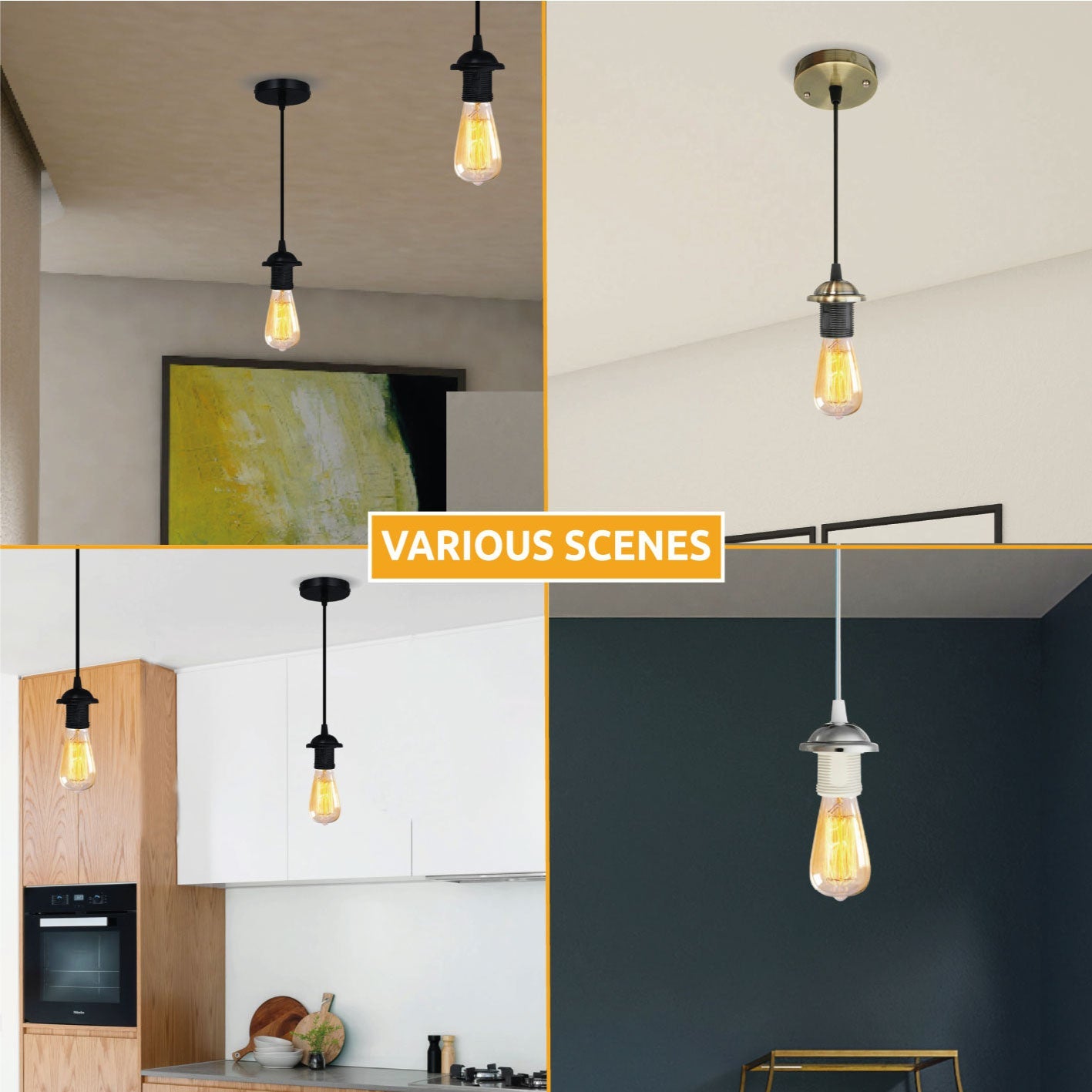 Industrial umbrella Shaped Pendant Light Holder