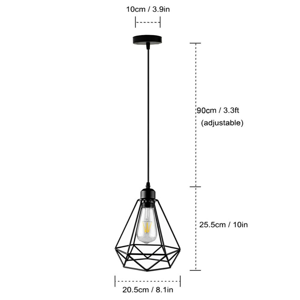 Industrial Metal Geometric Cage Pendant Light