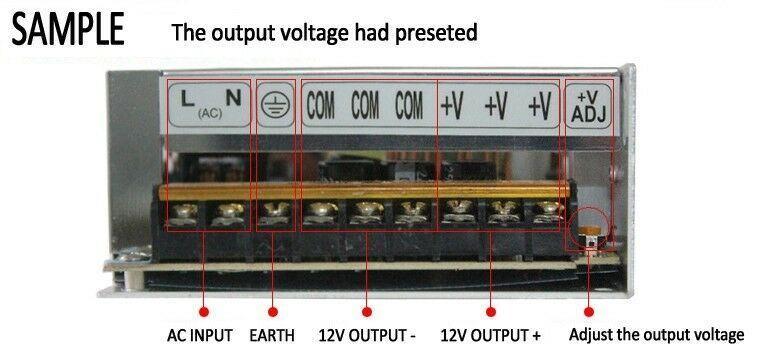 Adjustable DC Power Voltage Converter AC to DC Power Supply Transformer Enclosed Power Supplies 12V S 360 12