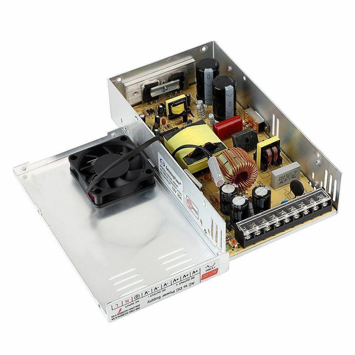 Adjustable DC Power Voltage Converter AC to DC Power Supply Transformer Enclosed Power Supplies 12V S 360 12