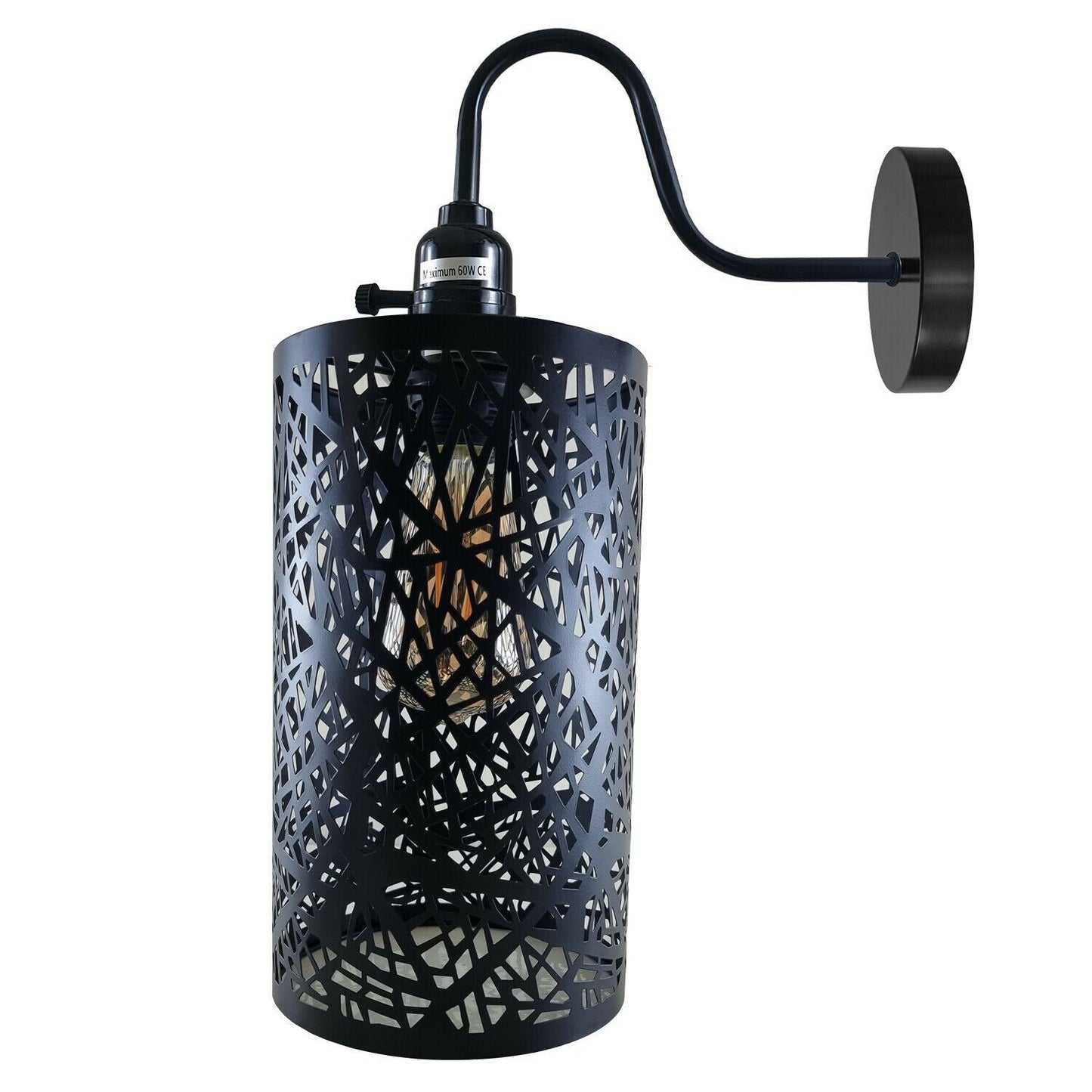 Vintage Industrial Metal Shade Black Wall Lights