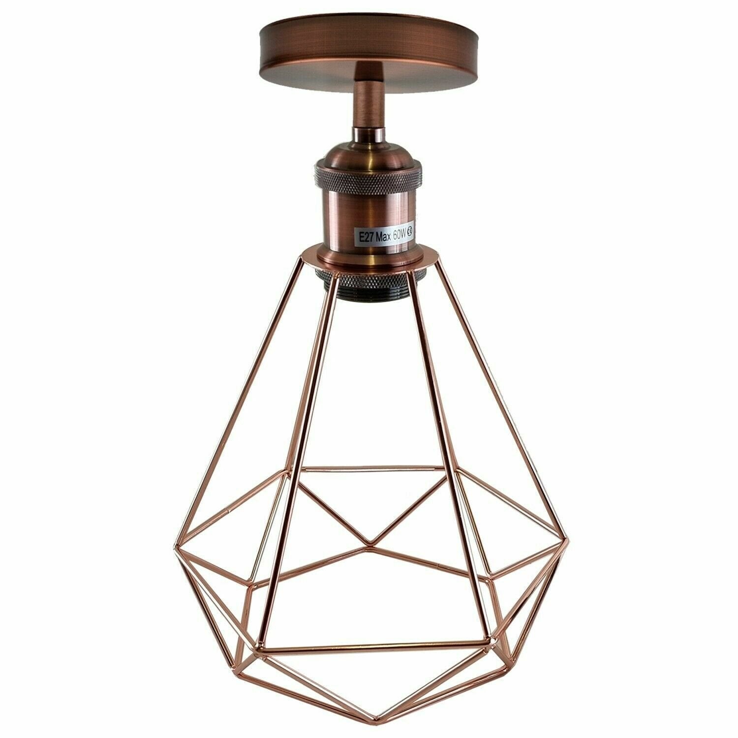 Diamond Wire Cage Flush Mount Lights