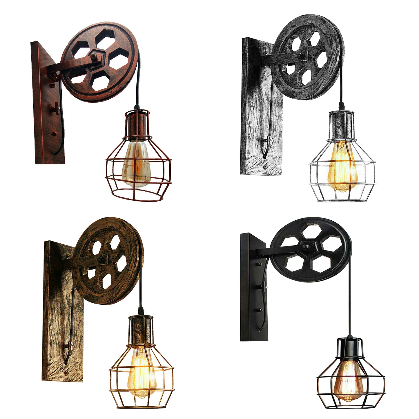 Industrial Wall Sconces Pulley Lighting