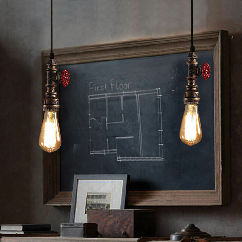 Industrial Steampunk Water Pipe Pendant Light