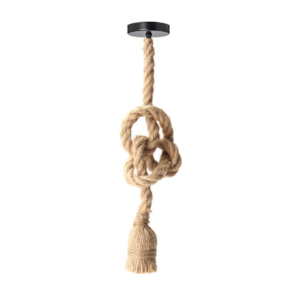 Industrial hanging hemp rope Pendant lighting