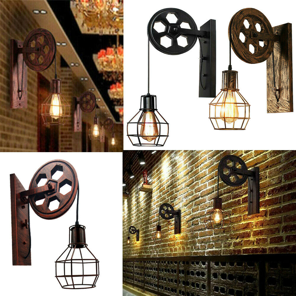 Industrial Wall Sconces Pulley Lighting