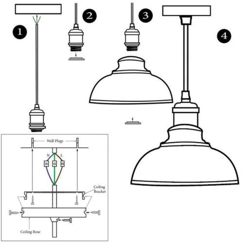 Vintage Dome-Shape Hanging Pendant Light
