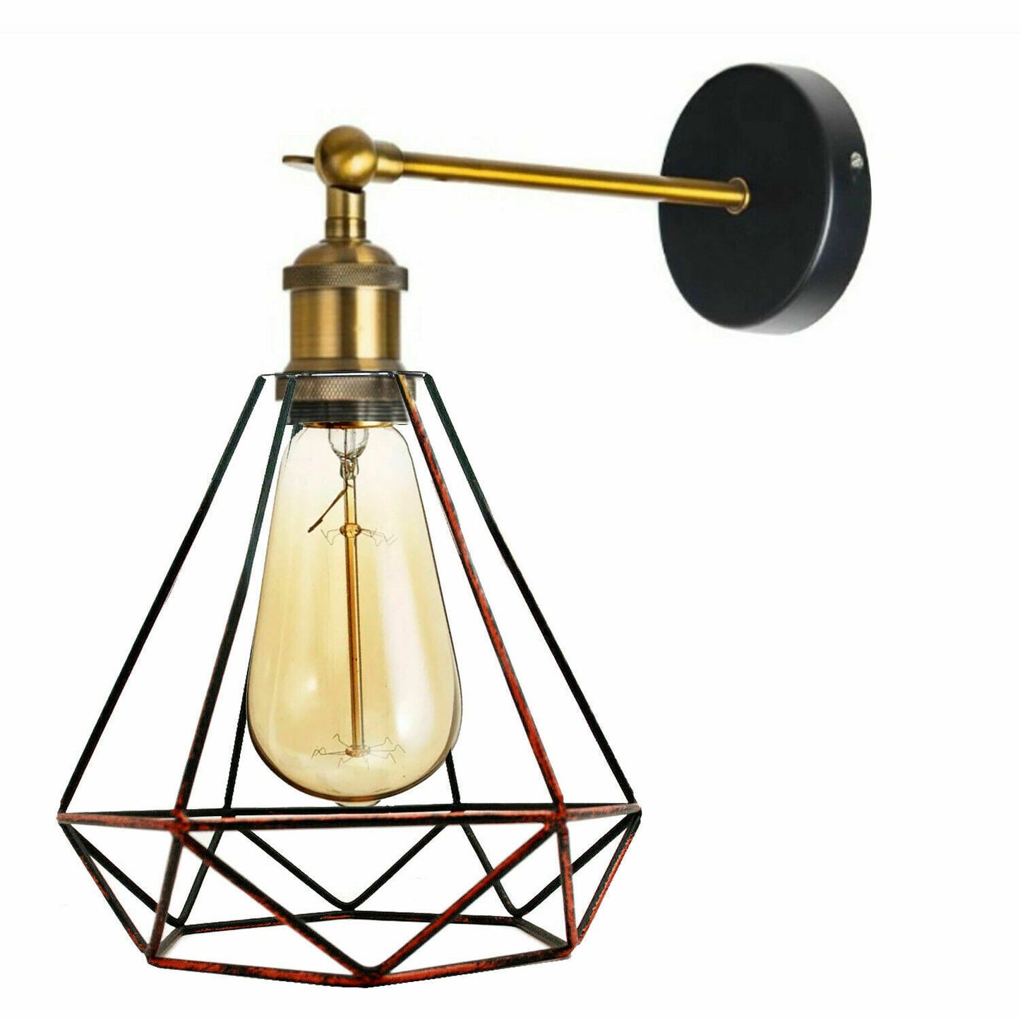 Industrial Geometric Cage Wall Sconce Lamp