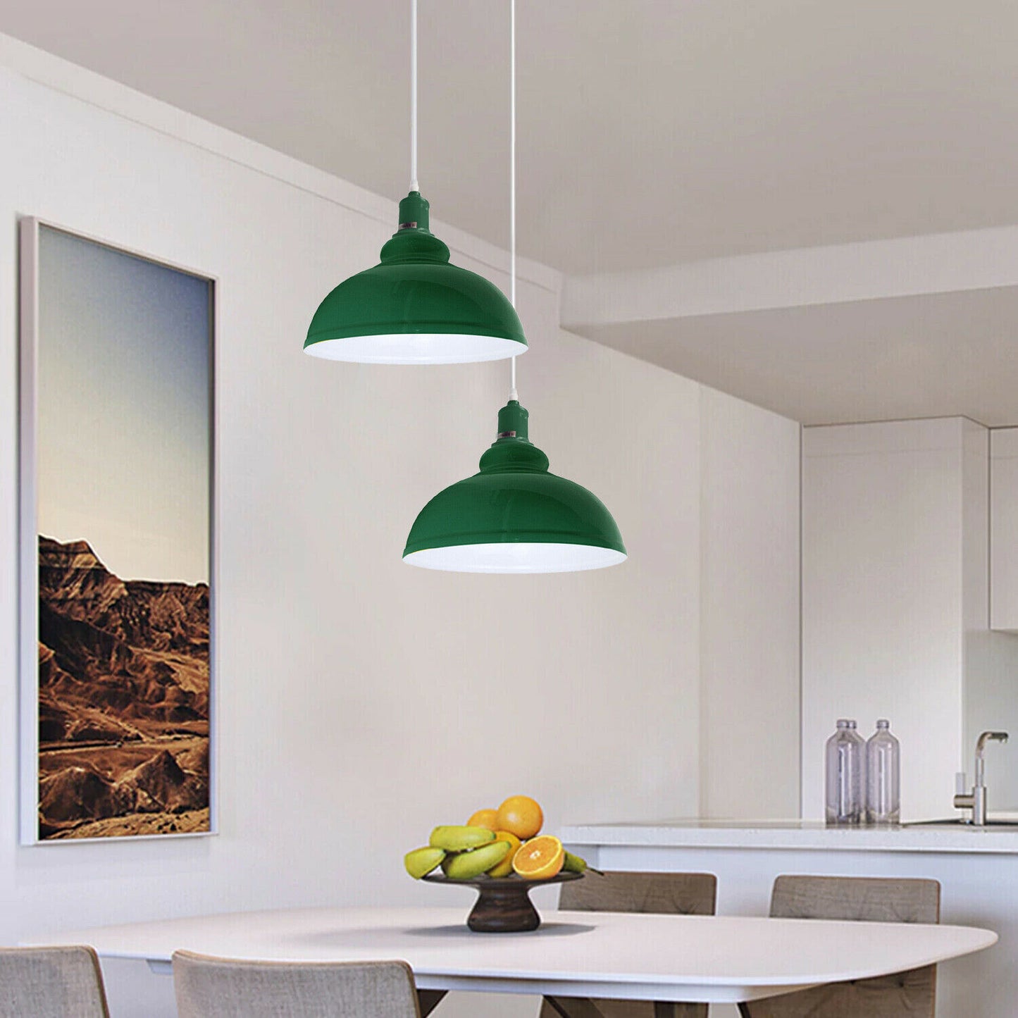 Industrial Metal Curvy Hanging Pendant Light