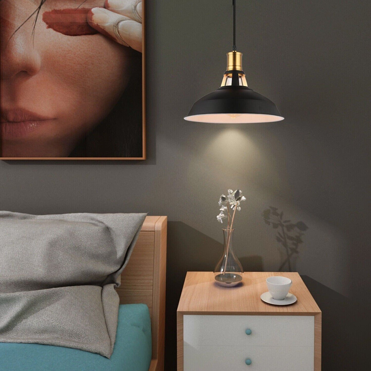 1.5m adjustable wire metal Shade Pendant Light.JPG