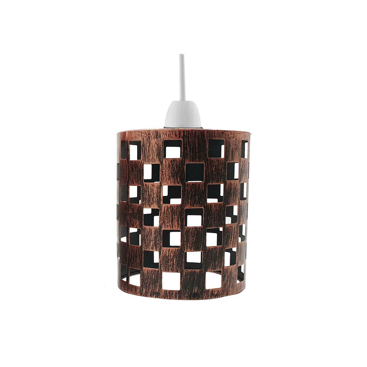 Modern Barrel Cage Square Pattern Lamp Shade