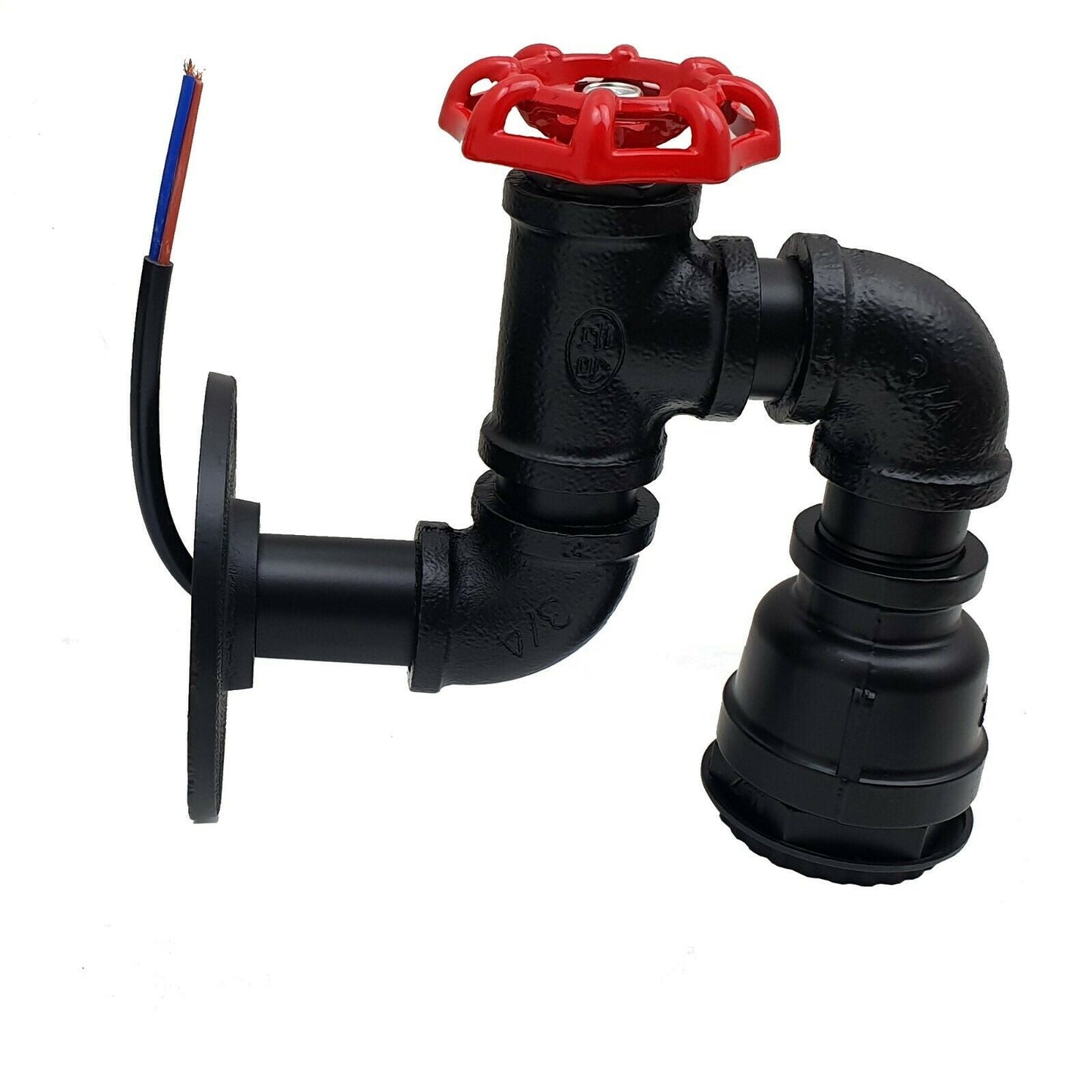 Modern Water-Pipe Wall Sconce Lamp in Black