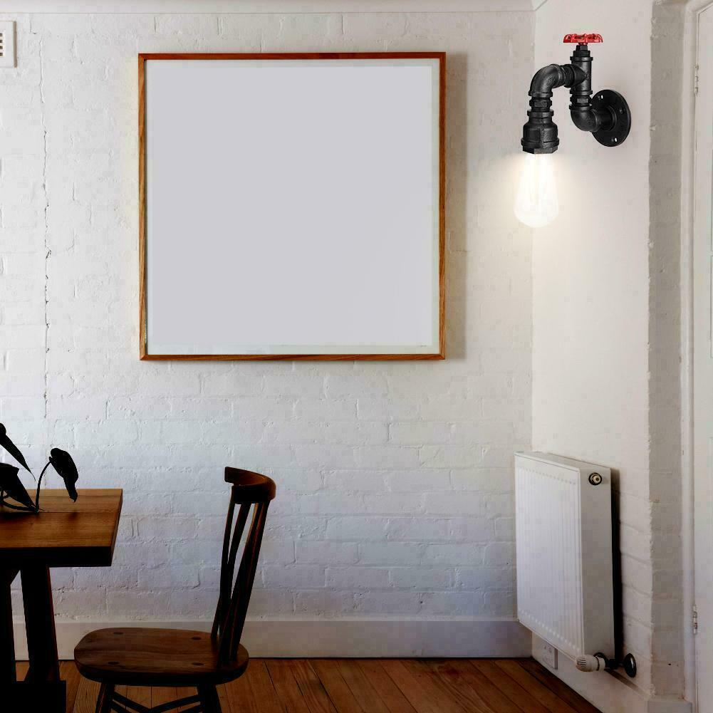 Industrial Rustic Steampunk Metal Black Water pipe Ceiling Wall Light SconceModern Water-Pipe Wall Sconce Lamp in Black