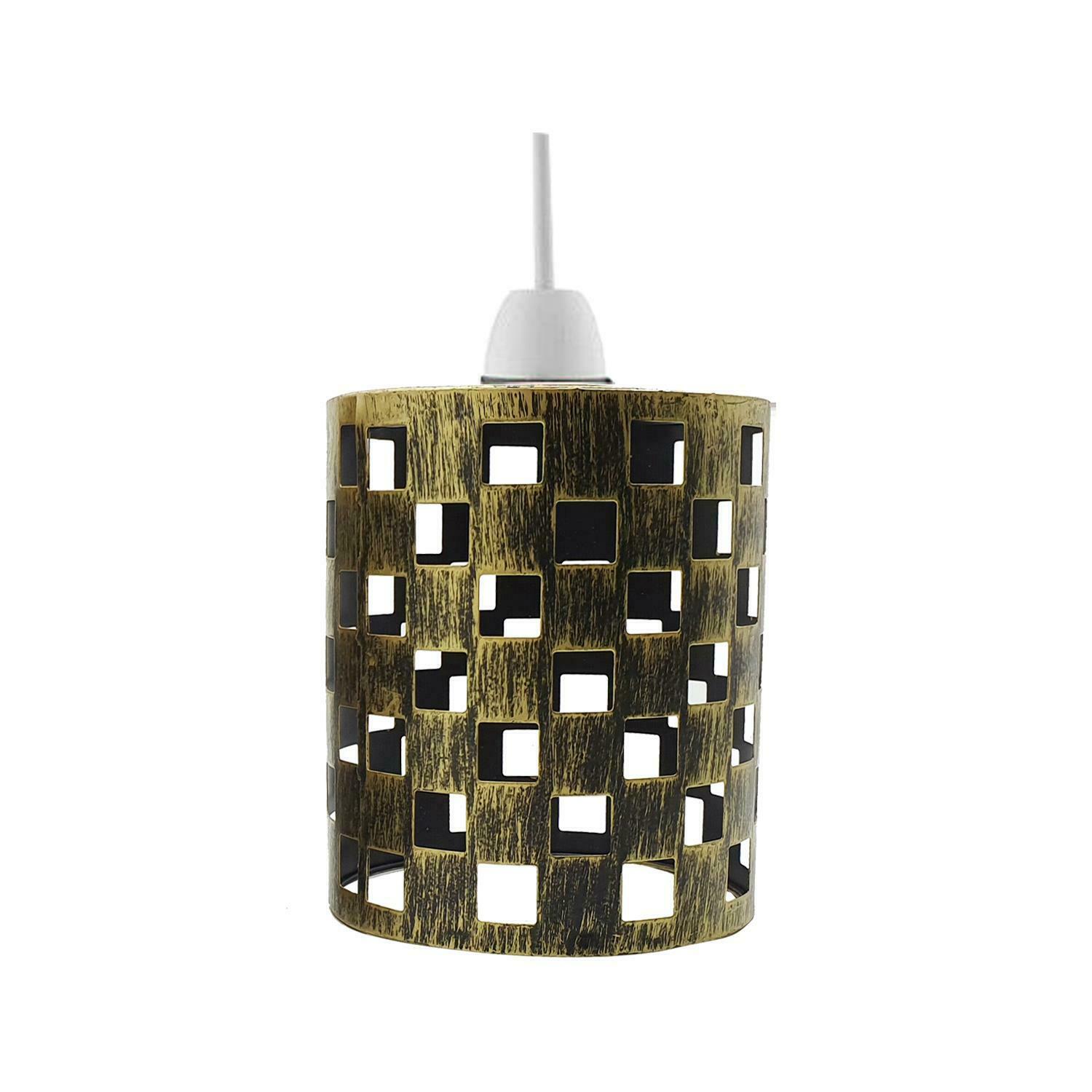 Modern Barrel Cage Square Pattern Lamp Shade
