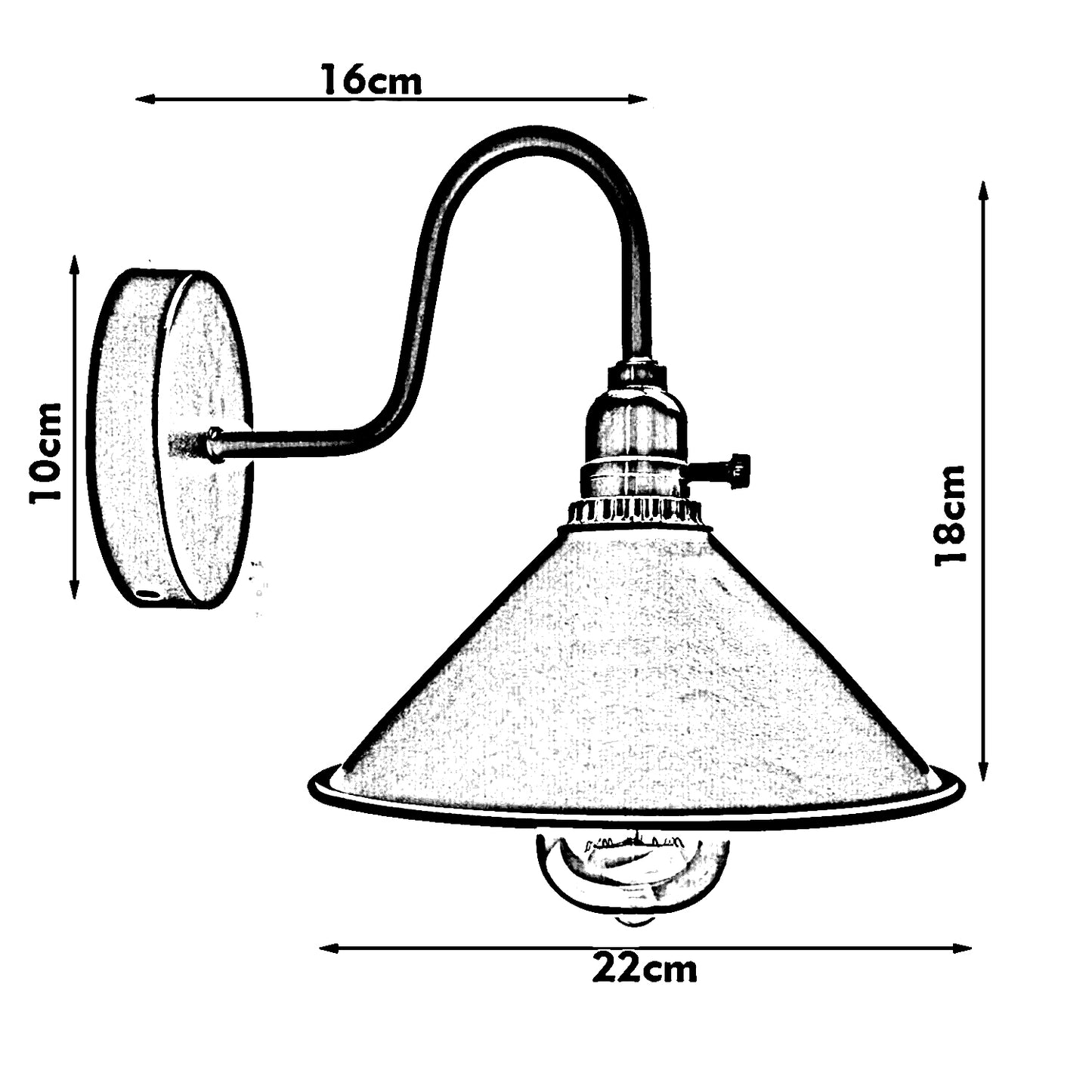 Vintage Blue Shade Metal Retro Bedroom Kitchen Modern Wall Light Style Home~1429