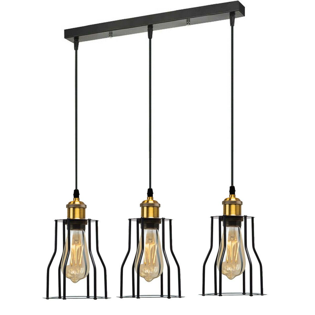 Modern 3-Wire Cage Ceiling Pendant Light