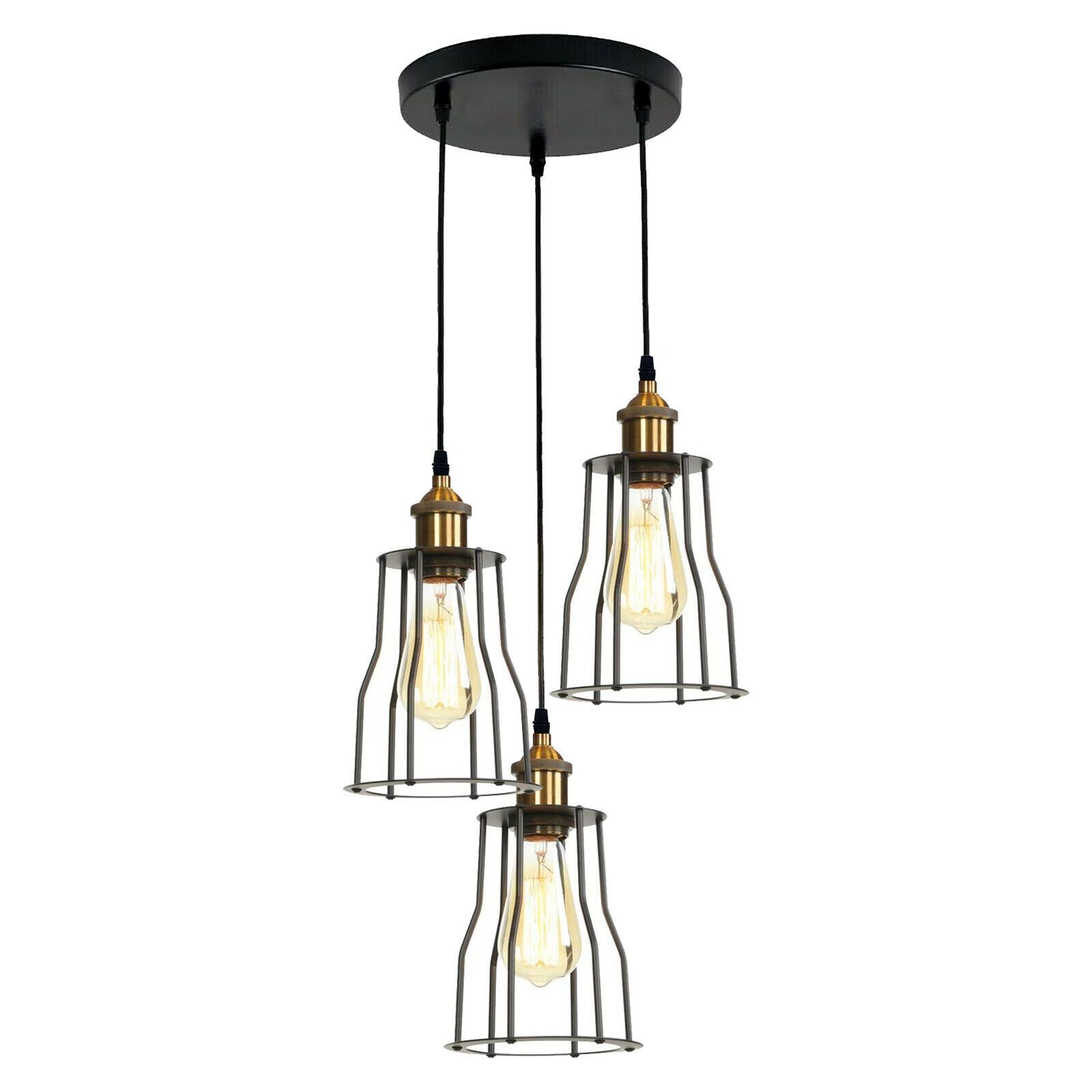 Modern 3-Wire Cage Ceiling Pendant Light