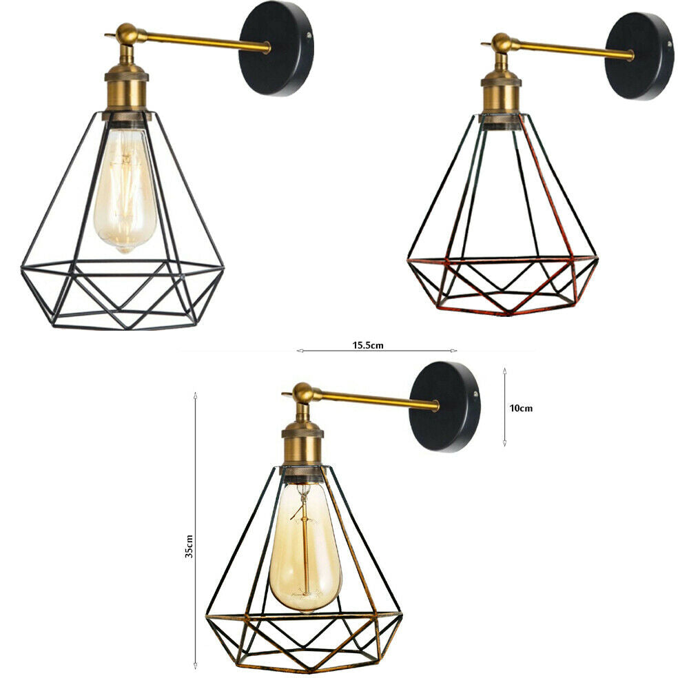 Industrial Geometric Cage Wall Sconce Lamp