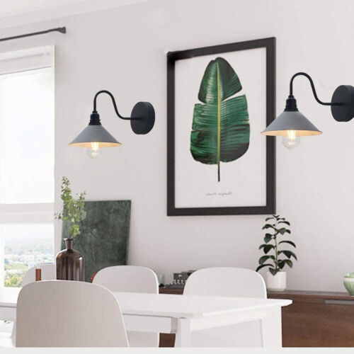 Shade Metal Wall Light White Colour with Switch Holder Brushed Effect~1423