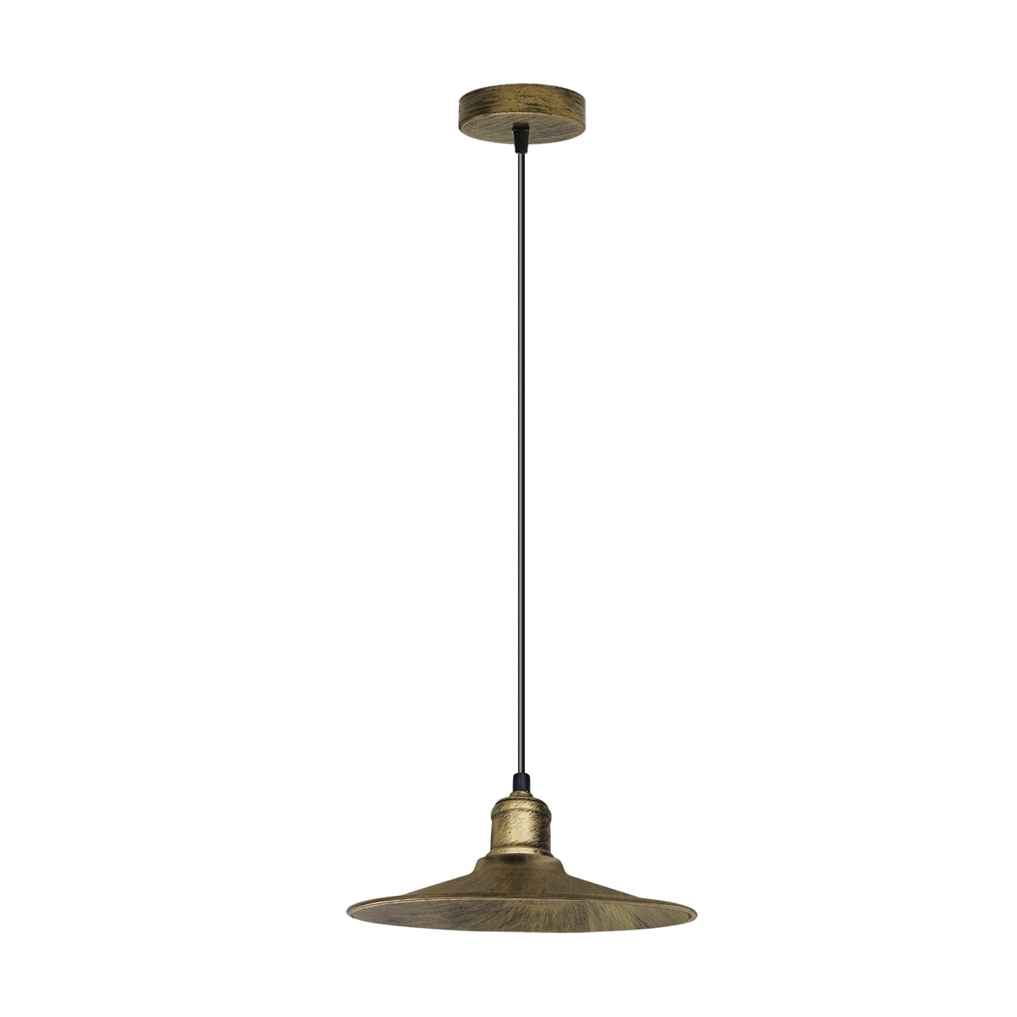 Modern Metal Flat Brushed Brass Pendant Lighting