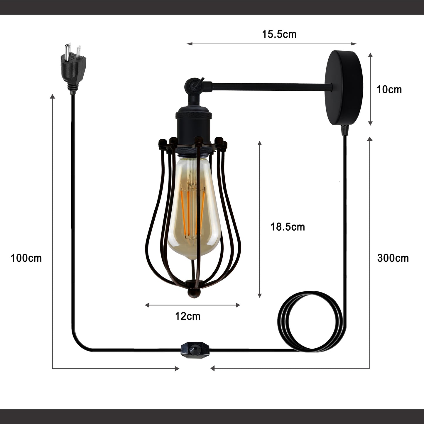 Balloon Wire Cage Plug-in wall Lamp .JPG