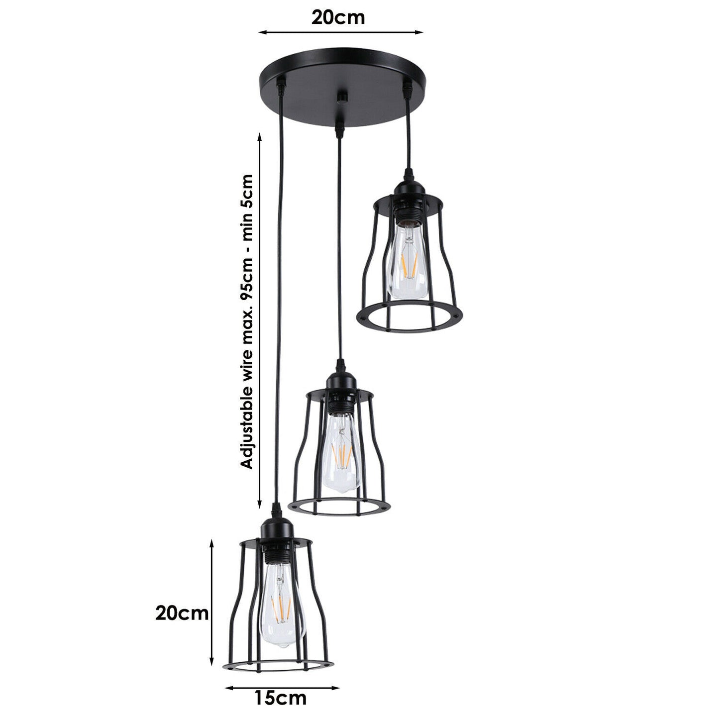 Three-Way Metal Black Pendant Lamp.JPG